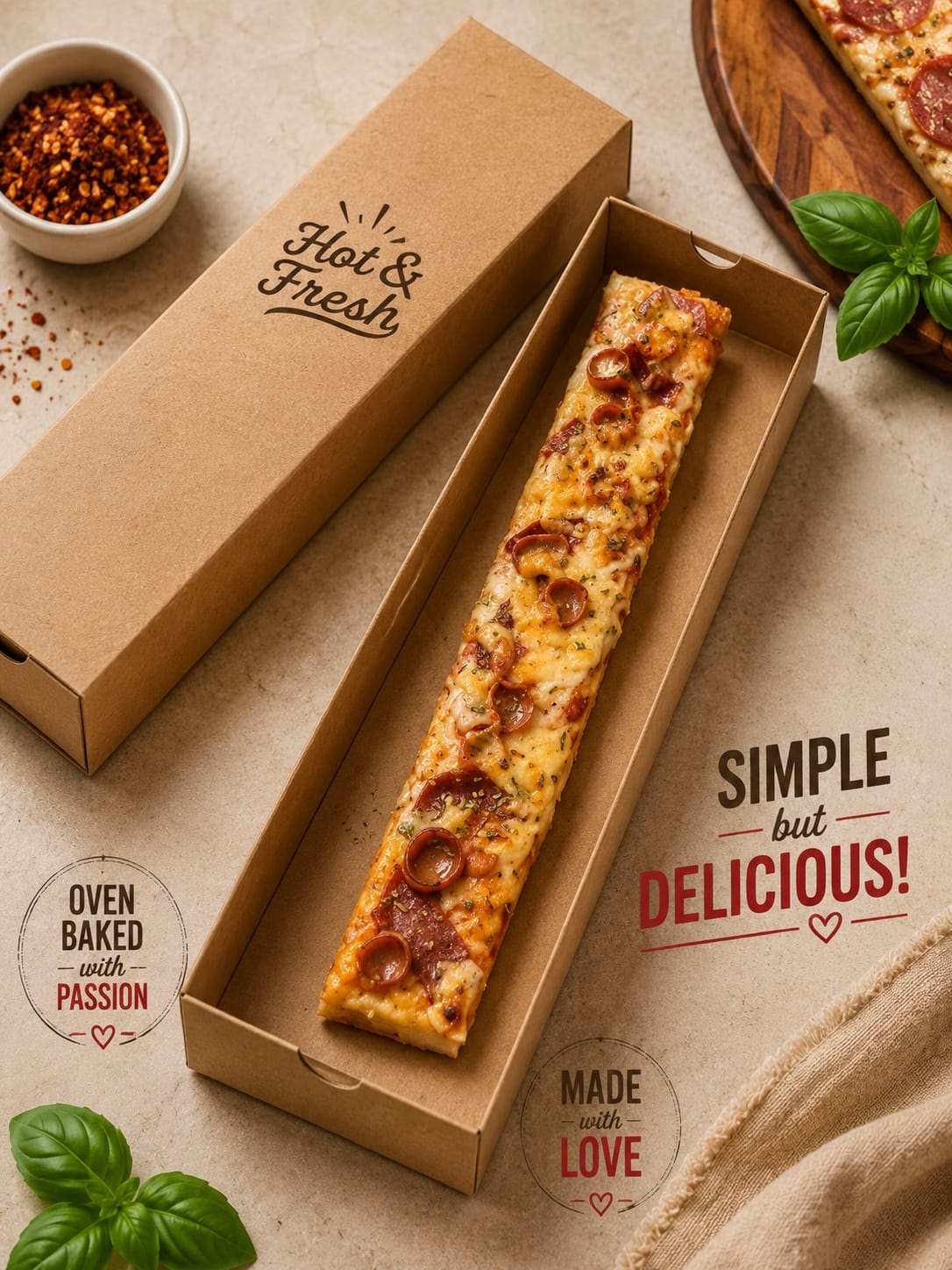 Long Pizza Beef Cheeze Mozza